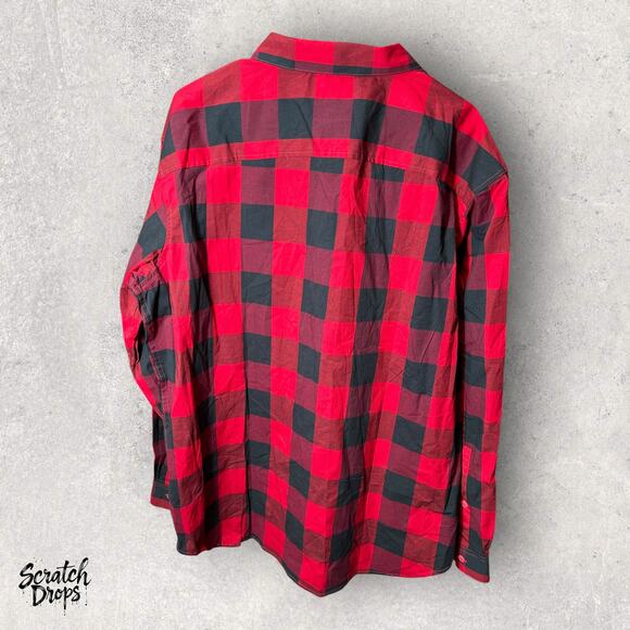 Columbia Steens Mountain Men's XL Fleece Shirt Jacket Buffalo Plaid Red Black - Picture 3 of 4